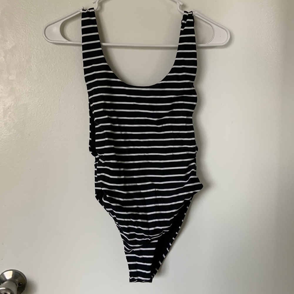 Aerie striped one piece swim suit
